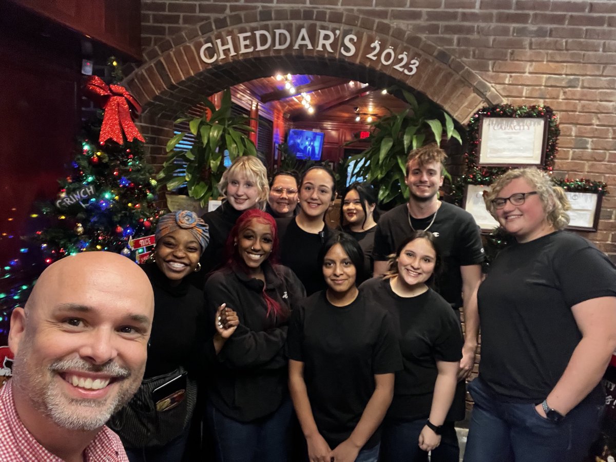 'Tis the season for coming together with friends that feel like family. Wishing you and yours a season filled with sweet honey butter moments. 🥐

📸: Joey Mayes, Managing Partner, and #TeamCheddars in Bowling Green, KY