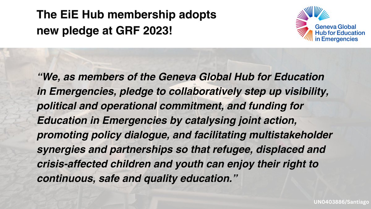 At this critical moment, a strong alliance of diverse entities is🔑 for #EducationinEmergencies. Urgent collaboration is needed to address underfunding/lack of prioritization. 50 EiE Hub members affirm the need for collective effort to overcome challenges👉tinyurl.com/4ptnrjv3