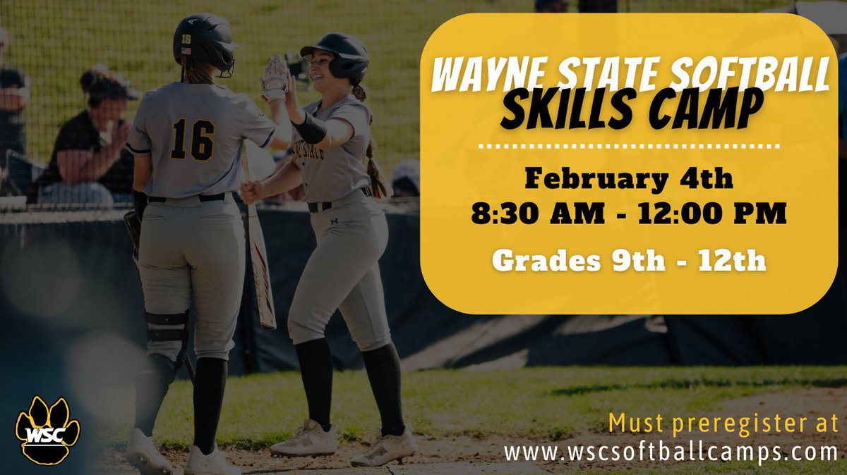 WSCWildcatSB's tweet image. Registration is now open for our Winter Skills Camp on February 4th‼️

Go to wscsoftballcamps.com to register or for more info! 
#GoCats