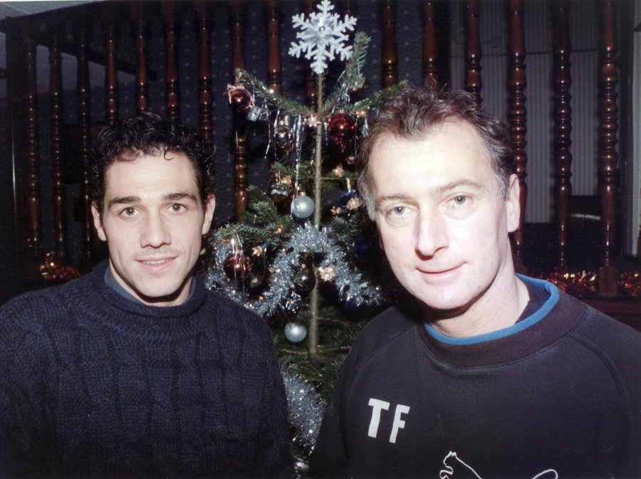 The Premiership Years Advent Calendar Day 14 @guywhittingham and the late, great Trevor Francis try to look excited about the festive season back in 1994. #SWFC #WAWAW #90s #Xmas #AdventCalendar