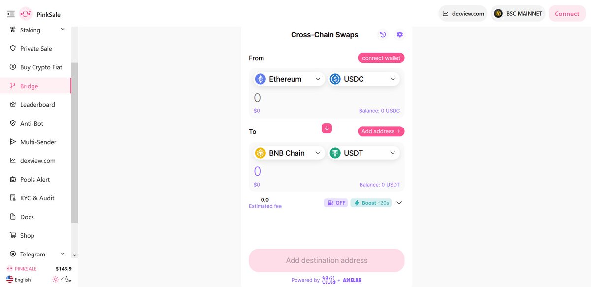 pinkecosystem's tweet photo. ✅In our quest to continuously expand the #Pinksale ecosystem we'd like to announce the latest addition of our Cross Chain Bridge!

👉You will now be able to bridge crypto between more than 60 networks all without needing to leave the Pinksale website!

🚀Check it out below!

https://t.co/TG3NOSIepf

#BSC #BNB #BTC #ETH #Bridge