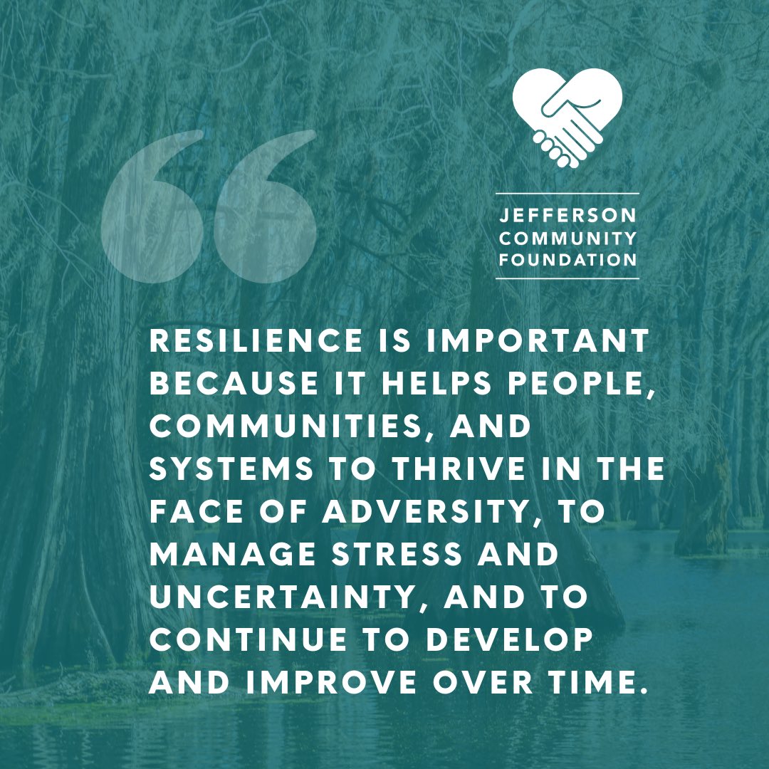 Resilience is important to a thriving community.
#jeffersonparish #jeffersoncommunity #strengthandresilience