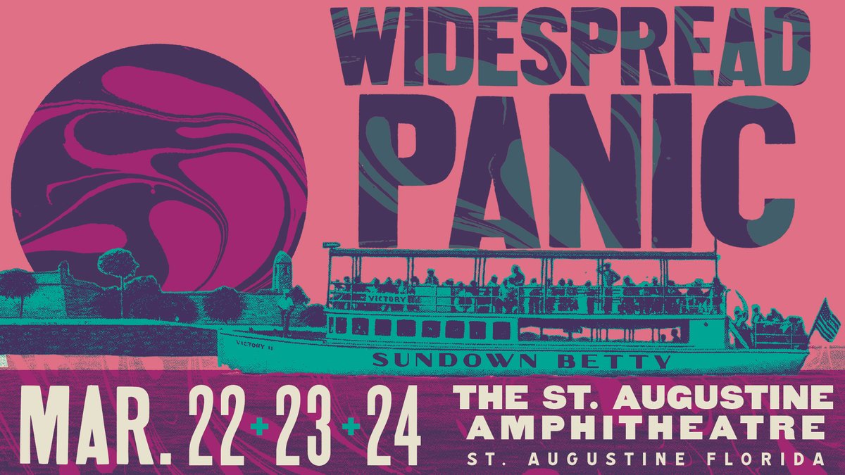 The band returns to the fan-favorite @TheAmpSA in St. Augustine, FL for three shows, Friday, Saturday, and Sunday, March 22, 23, and 24, 2024! Tickets for all three performances go on sale on Friday, December 15 at 10 a.m. Eastern >> widespreadpanic.com/2023/12/11/thr…