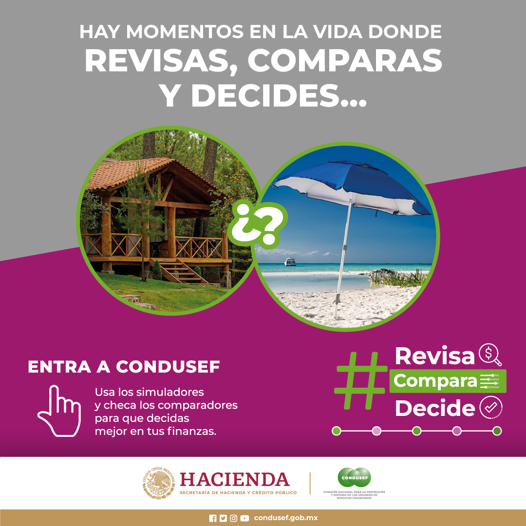 Si todos los días revisas, comparas y decides sobre cosas comunes y corrientes, ¿por qué no hacer lo mismo con algo tan importante como elegir un producto o servicio financiero? ¿Quieres saber cuál te conviene más? Entra a: bit.ly/RevisaComparaD… #RevisaComparaDecide