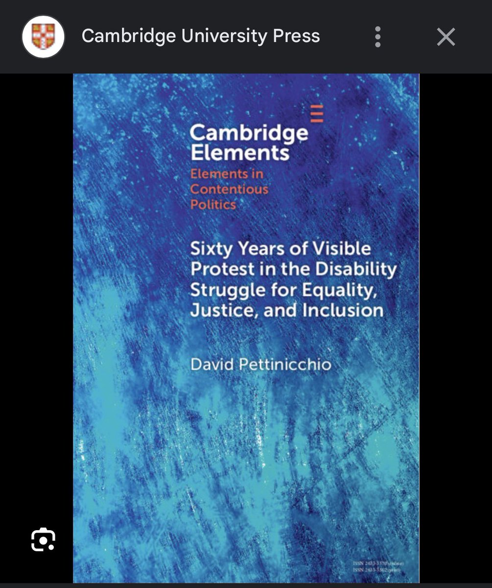 Here it is @CambridgeUP @cbsmnews @ASADisability @ASApoliticalsoc @UofT @UTM @researchuoft Out in February ! cambridge.org/core/elements/…