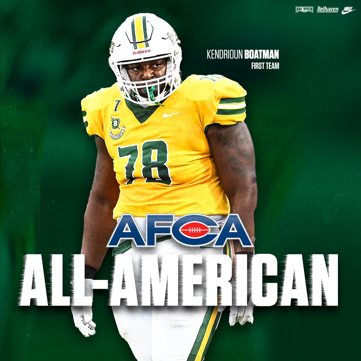 Belhaven Blazers (@belhavenblazers) on Twitter photo ๐๐
๐๐ ๐
๐ข๐ซ๐ฌ๐ญ ๐๐๐๐ฆ ๐๐ฅ๐ฅ-๐๐ฆ๐๐ซ๐ข๐๐๐ง๐บ๐ธ
Congratulations to Kendrioun Boatman on being named an AFCA First Team All-American
Boatman is the programs' second ever AFCA DIII All-American and only ever First Team honoree
๐ฐ| bit.ly/3NovUVz
#GoGreen | #d3fb ๐๐
๐๐ ๐
๐ข๐ซ๐ฌ๐ญ ๐๐๐๐ฆ ๐๐ฅ๐ฅ-๐๐ฆ๐๐ซ๐ข๐๐๐ง๐บ๐ธ
Congratulations to Kendrioun Boatman on being named an AFCA First Team All-American
Boatman is the programs' second ever AFCA DIII All-American and only ever First Team honoree
๐ฐ| bit.ly/3NovUVz
#GoGreen | #d3fb