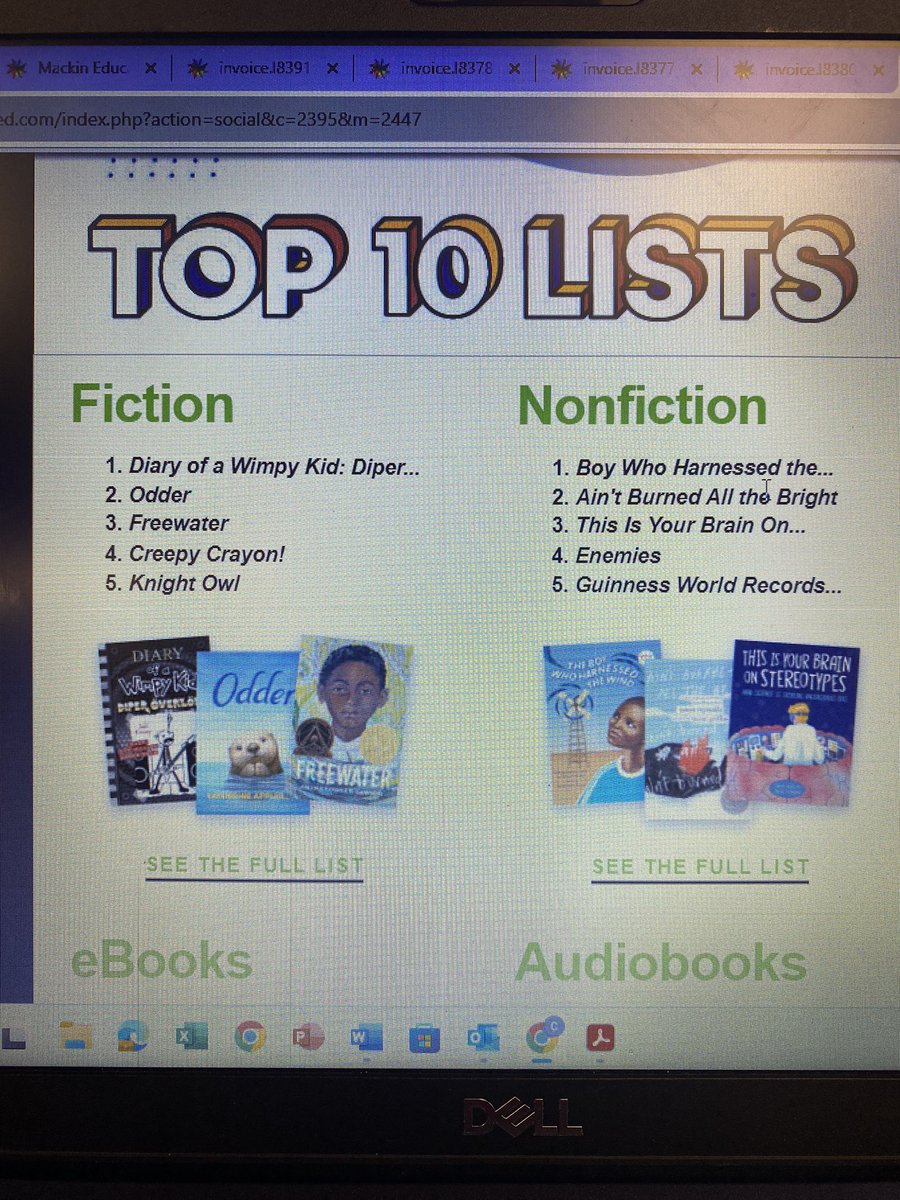 @AminaLuqman Look at this top 10 list from Mackin! Congratulations! I love seeing Freewater find its way to so many readers!