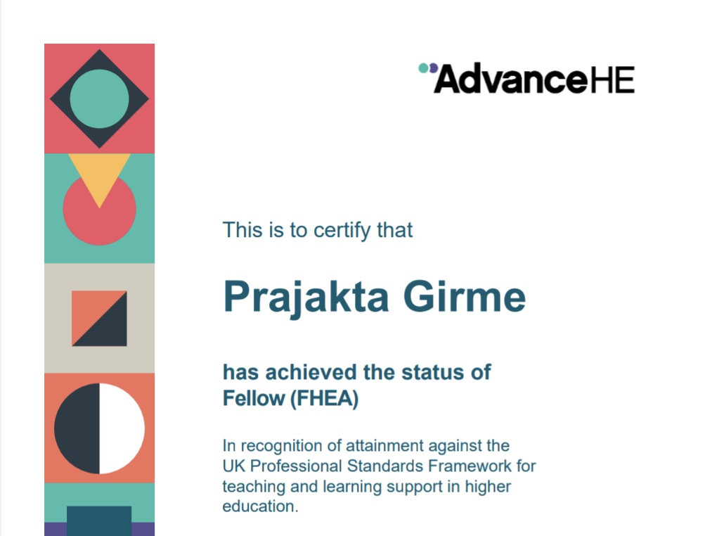 Lily (@lilygirme) on Twitter photo Delighted to receive my Fellowship of <a href="/AdvanceHE/">Advance HE</a>
Many thanks to <a href="/Clare_Gormley/">Clare Gormley SFHEA, FSEDA</a> @suzielearning Cathy Peck @eam0 for all the support ✨
Looking forward to learning and contributing to the T&L teaching & learning community ☺️ Delighted to receive my Fellowship of <a href="/AdvanceHE/">Advance HE</a>
Many thanks to <a href="/Clare_Gormley/">Clare Gormley SFHEA, FSEDA</a> @suzielearning Cathy Peck @eam0 for all the support ✨
Looking forward to learning and contributing to the T&L teaching & learning community ☺️