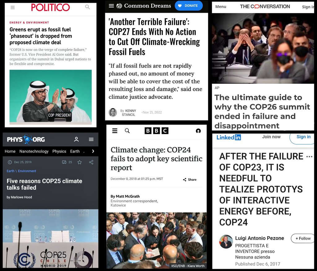 Conference of the Parties : COP

COP28 🚩FAIL🚩
COP27 🚩FAIL🚩
COP26 🚩FAIL🚩
COP25 🚩FAIL🚩
COP24 🚩FAIL🚩
COP23 🚩FAIL🚩

I sense a trend.....

😏

cc: @GretaThunberg