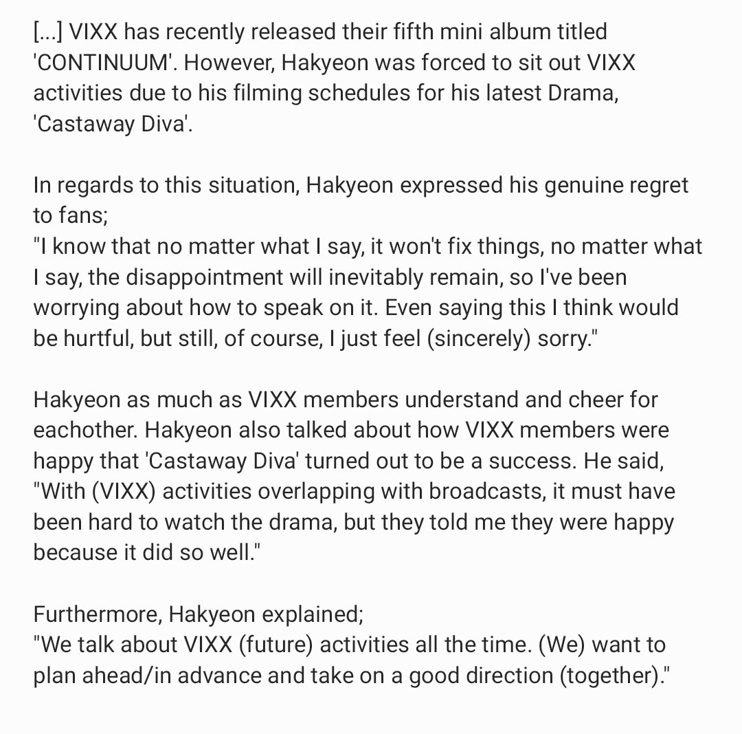 owlyeon's tweet image. [rough eng. trans] 231211 
"I thought of my fans so much. They are always by my side and it gives me strength. 
Nevertheless, I must have done a lot of disappointing things that I'm very sorry for." 😔💙
#차학연 #CHAHAKYEON #hakyeon #엔 #빅스
