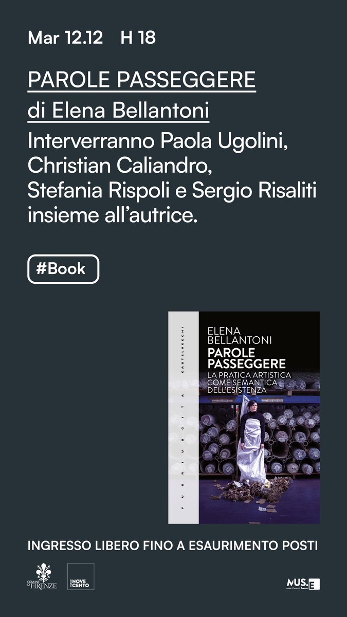 #Domani al #MuseoNovecento presenteremo il #libro Parole Passeggere di Elena Ballantoni Vi aspettiamo alle 18:00 !