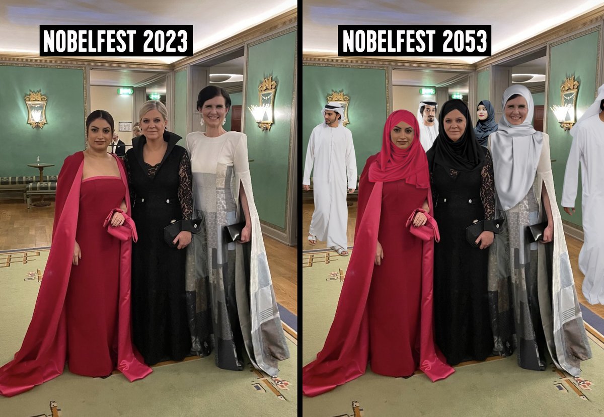 Naturlig utveckling. Tveksam dock om kvinnor kommer att få gå på Nobelfesten. Ännu mer tveksamt om det ens kommer att finnas en Nobelfest i ett muslimskt land. #Nobelfesten #NobelPrize2023