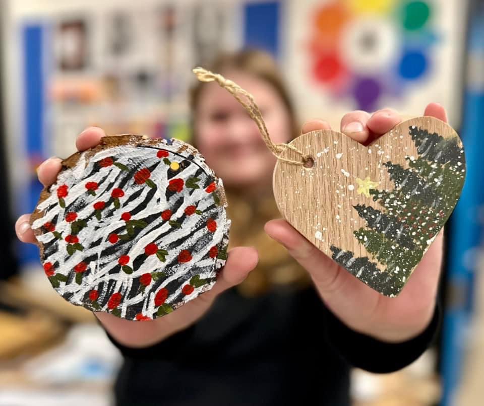 Bev Facey art students have created some amazing hand painted ornaments. There are many available to purchase in the main office. . $15 each with all proceeds going to the Strathcona Christmas Bureau.