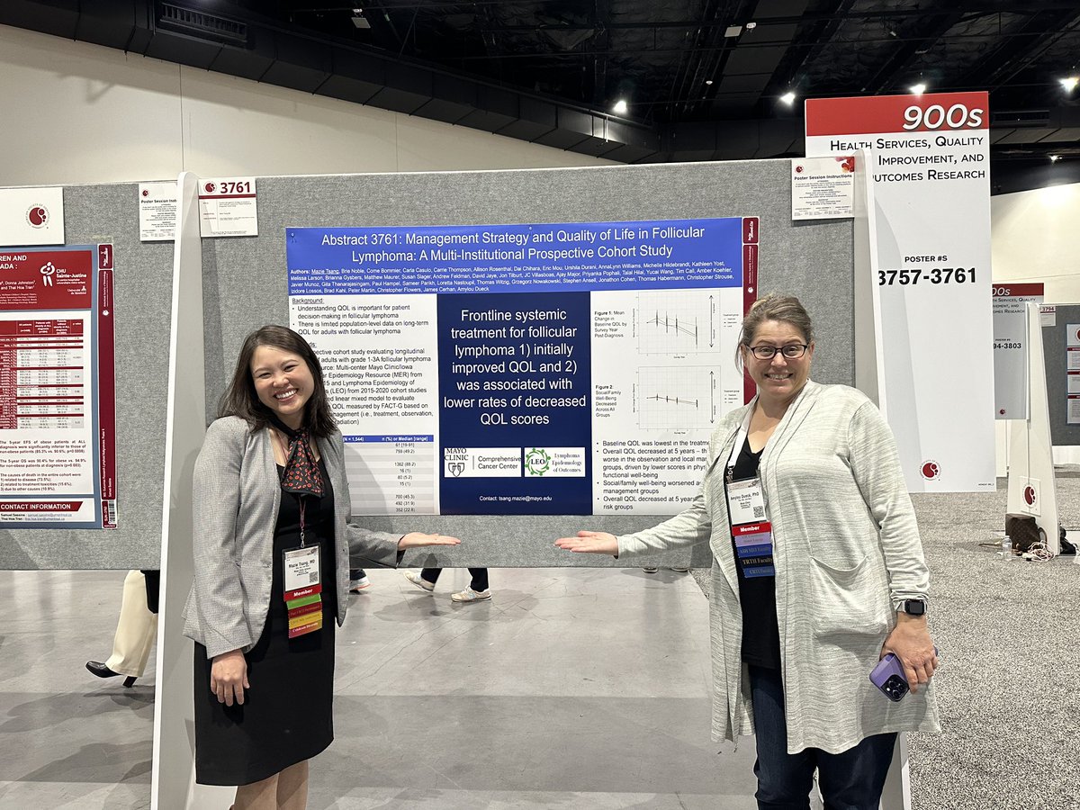 I have had some amazing mentors, sponsors, and role models in my life and am so grateful for each of them. Big thank you to @BiostatGirl for being a wonderful part of my life and mentoring and supporting me. She taught @hemepa_c @ComeBommier and me so much about PROs! #ASH23