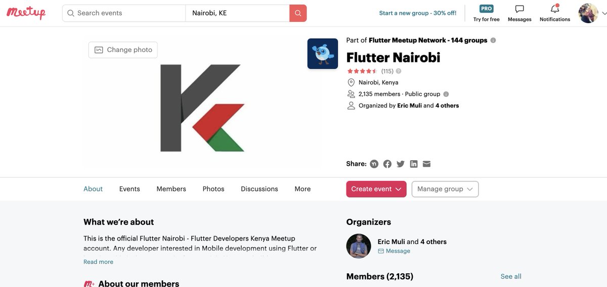 It's been an honor being a part of this great community and seeing @KenyaFlutterDev grow! we are at 2,135 members!🥳💙🔥 Looking forward to a vibrant 2024! meetup.com/flutter_nairob…