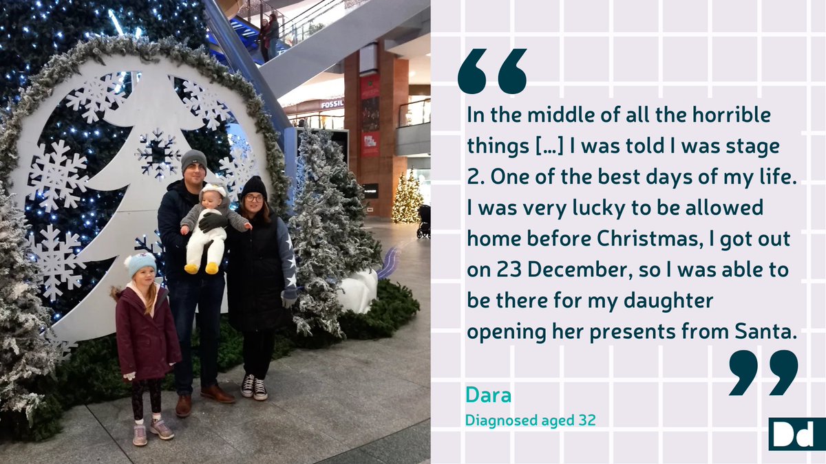 Our next #DecemberDiaries entry is from Dara. Despite going through treatment during the festive period, Dara was able to make it home in time to see his daughter open her presents from Santa💛 Read his full story👇 bit.ly/3lesFRG