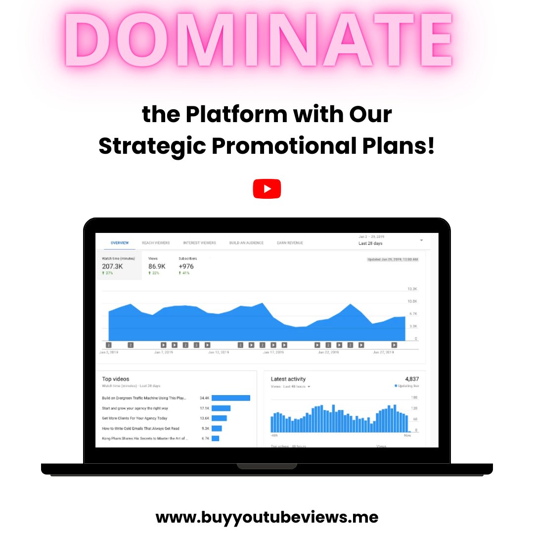 buyytv's tweet image. 🔥 Supercharge your YouTube presence with our expert promotion! Reach new heights, gain subscribers, and conquer the algorithm! 🚀🌐 #YouTubePromo #ChannelGrowth #PromoMasters #EngageAudiences #DigitalSuccess #ViralContent #PromotionGame #BoostYourBrand #ContentVisibility