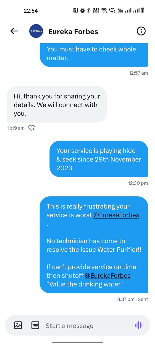 YdvHardeep's tweet photo. Worst Service of @EurekaForbes !!! https://t.co/Bhin3cBC5r