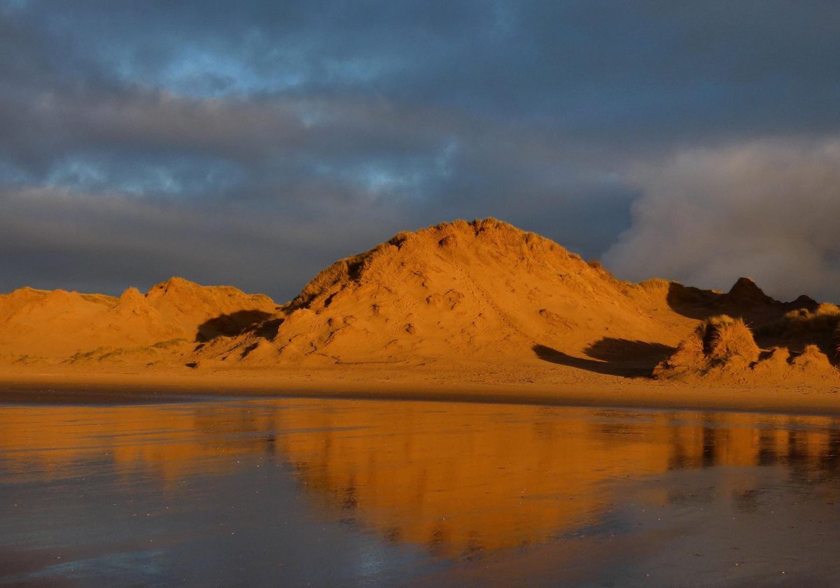 snapperlane's tweet image. Golden…Stunning evening sunlight on Formby Beach #Formby #Liverpool