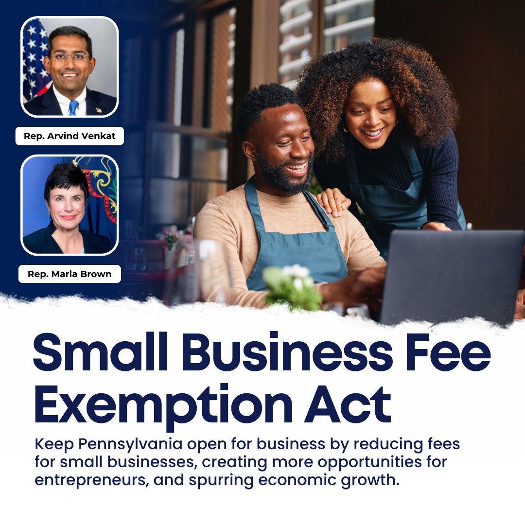 Proud to partner with Rep. Marla Brown to introduce the Small Business Fee Reduction Act to eliminate small business start-up fees for those opened by service-disabled veterans, women, or members of marginalized communities, or microenterprises with 5 employees or less.