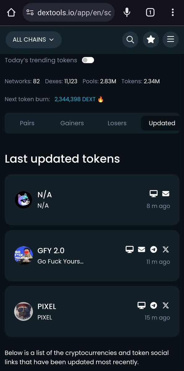 It's official ! 😎

Our "Community Take Over" request is accepted by Dextools Team. Website, Twitter, Telegram links and description  have been updated. ✅

Our community is growing. 
We keep building and delivering. 

If you missed $GFY, you have a second chance here at #GFY2 !