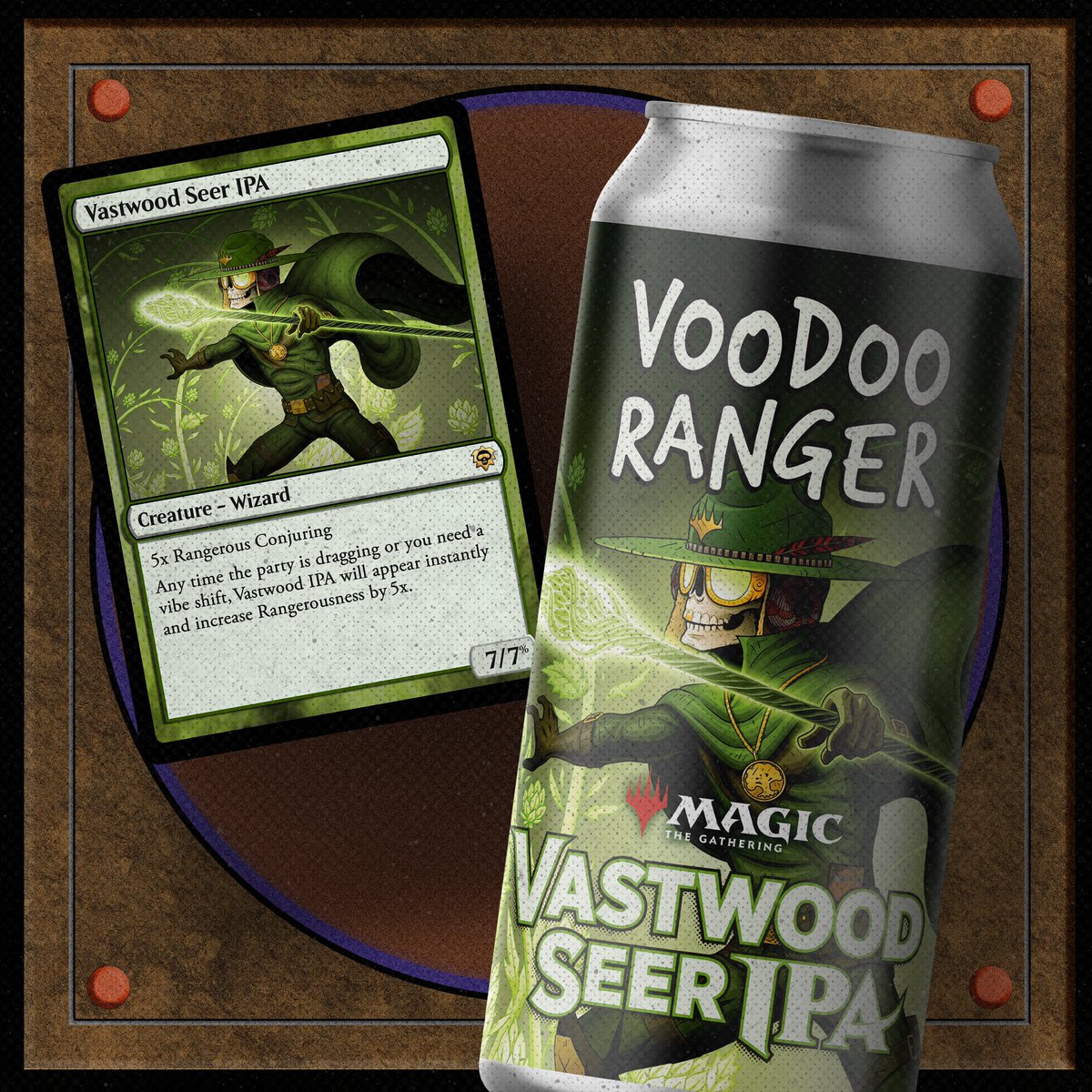 Voodoo Ranger (@voodooranger) on Twitter photo Conjure Rangerousness with the limited edition Vastwood Seer IPA, brewed in partnership with <a href="/wizards_magic/">Magic: The Gathering</a> to celebrate 30 years of Magic: The Gathering. #MTG #MagicTheGathering Conjure Rangerousness with the limited edition Vastwood Seer IPA, brewed in partnership with <a href="/wizards_magic/">Magic: The Gathering</a> to celebrate 30 years of Magic: The Gathering. #MTG #MagicTheGathering