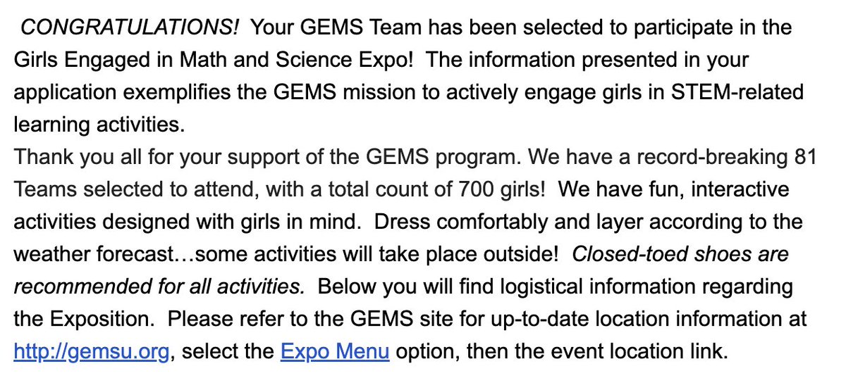 MayfieldGT's tweet photo. The email today that makes me and 20 @ColumbianaMS girls happy... :) @TeachwithALEX @FiriaLabs @GirlsWhoCode https://t.co/bi0qyme4CZ
