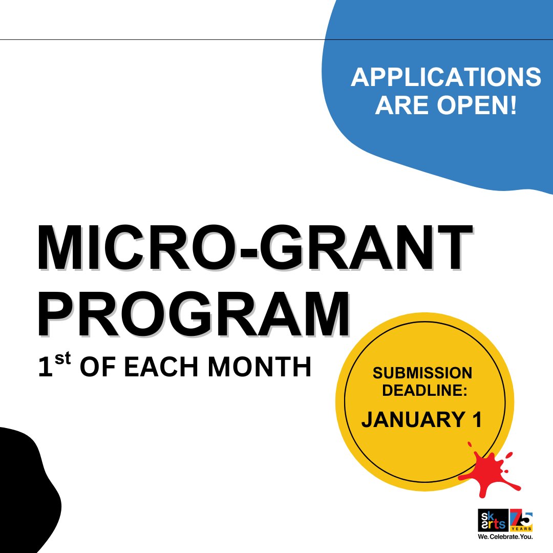The Micro-grant Program is open for applications for the January 1, 2024 deadline. For more information, visit sk-arts.ca #canadianart #micrograntprogram #saskarts #canadianartist #saskatchewanart #saskatchewan #artsfunding