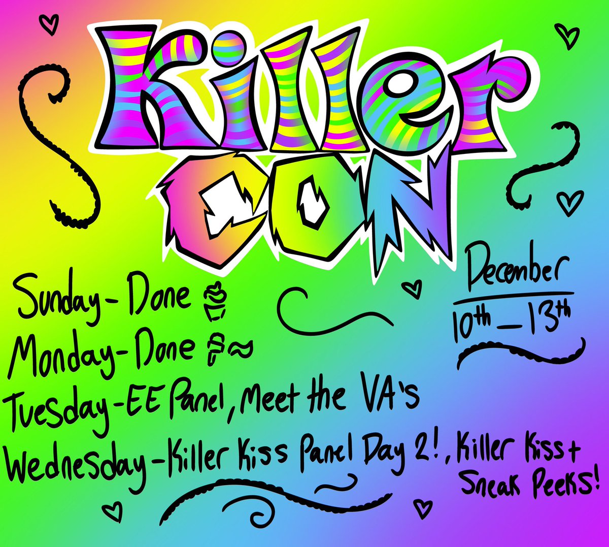KILLER CON AINT OVER YET! We still have SO MUCH PLANNED!!! This is a list of all the things me and my cast will be doing!!🙌💖🛸JOIN HERE!⬇️💋

discord.gg/k25QScR2