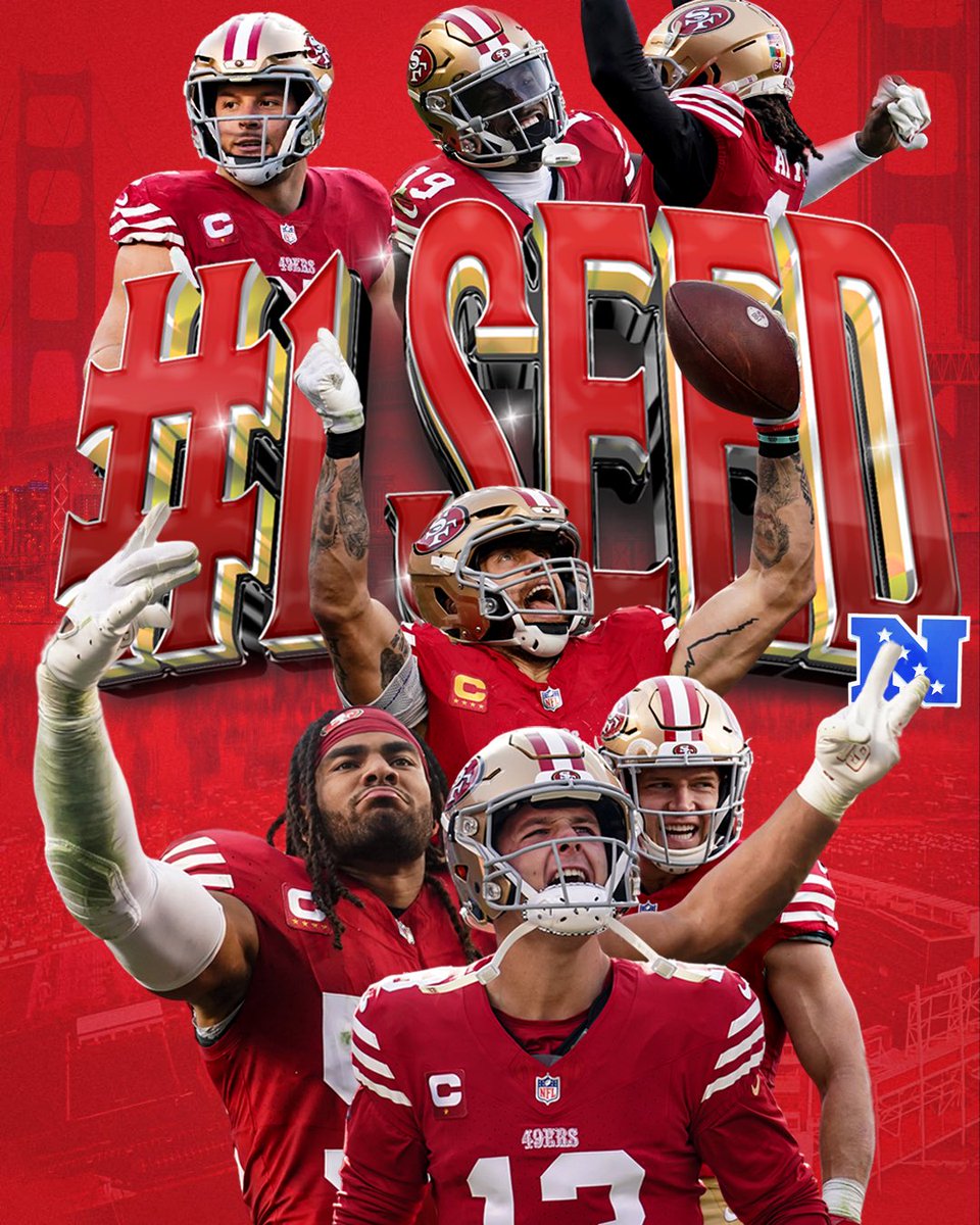 VICTORY MONDAY! THE #49ers ARE THE NUMBER ONE SEED IN THE NFC 🙌 Every Repost counts as a vote! #ProBowlVote + Brock Purdy #ProBowlVote + Christian McCaffrey #ProBowlVote + George Kittle #ProBowlVote + Deebo Samuel #ProBowlVote + Brandon Aiyuk #ProBowlVote + Nick Bosa