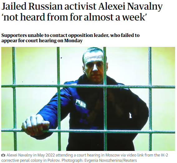 ianbremmer's tweet photo. six days, no navalny
not good https://t.co/CRQiUeJGne
