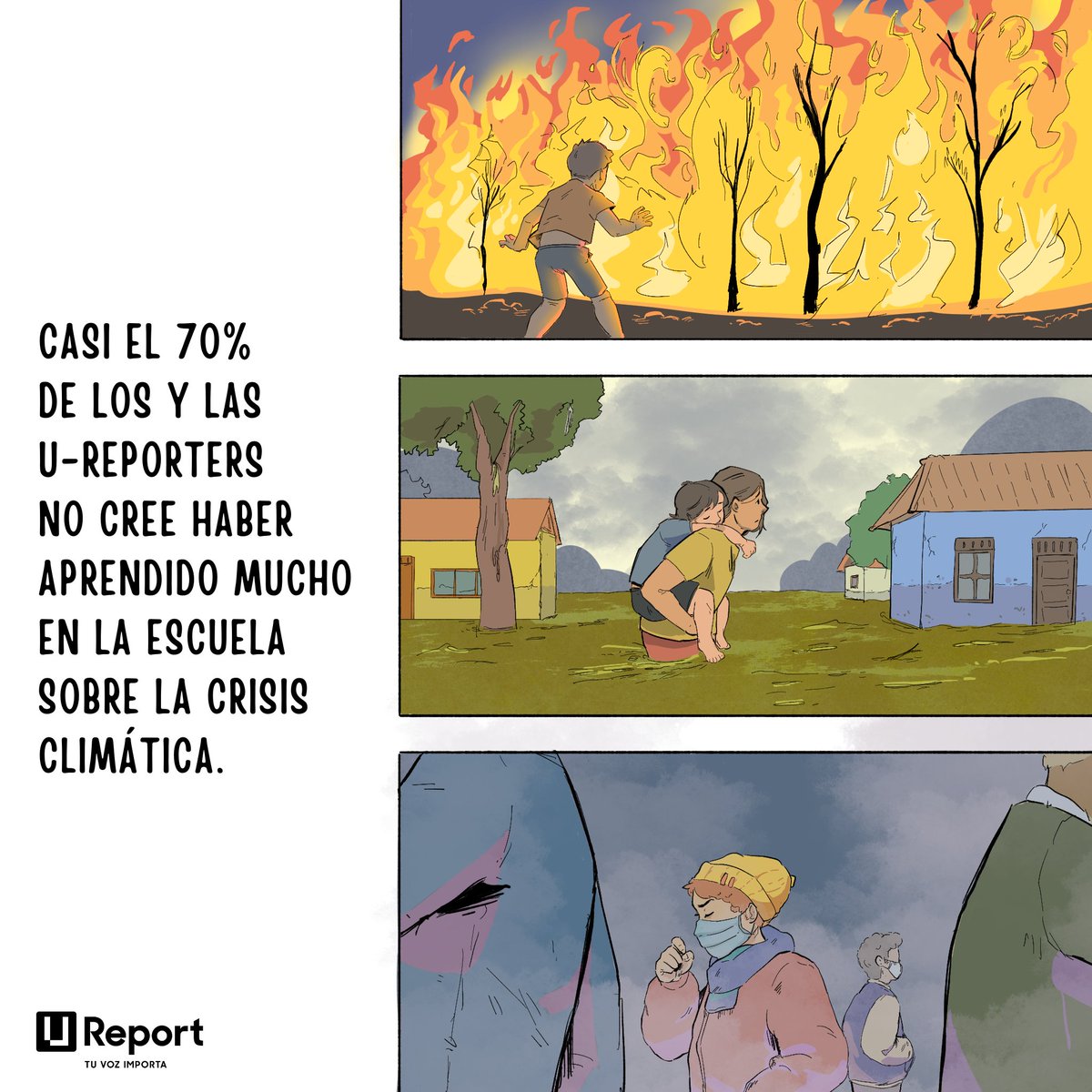 🔥🌡️Enormes sequías, olas de calor abrasadoras, inundaciones abrumadoras: prácticamente todos los niños y niñas están ya expuestos a la crisis climática. Pero no todos se sienten preparados para afrontarla.

#TuVozImporta #COP28