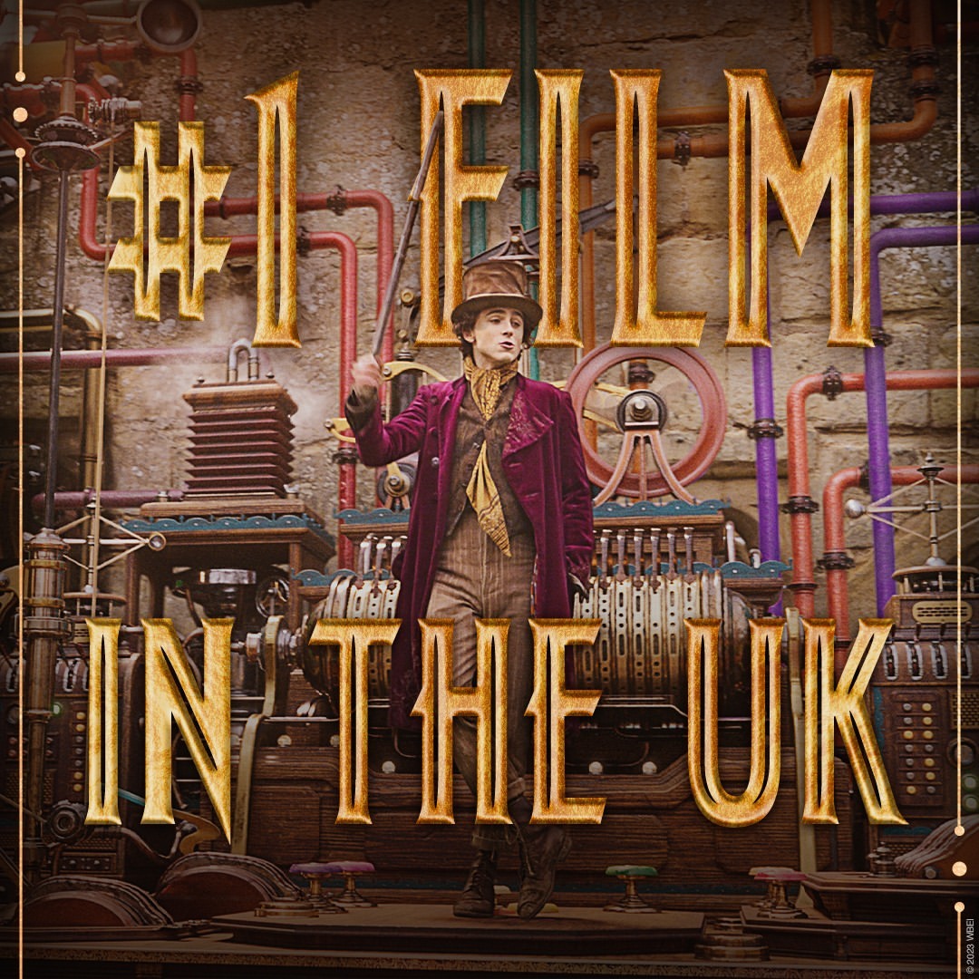 WOW! @wonkamovie is the number one film in the UK! 😍 Book your tickets: watchwonka.co.uk Stream the soundtrack: lnk.to/WonkaPR #WonkaMovie #Wonka #NeilHannon @WarnerBrosUK