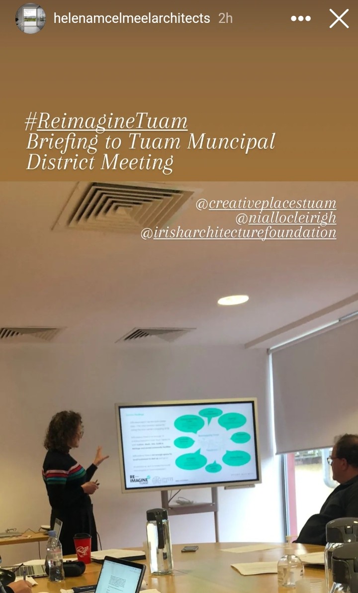 #ReimagineTuam presentation today by @helenamcelmeel @creativeplacestuam to Tuam MD, more to follow soon on our journey towards solutions for #DerelictIreland in Tuam