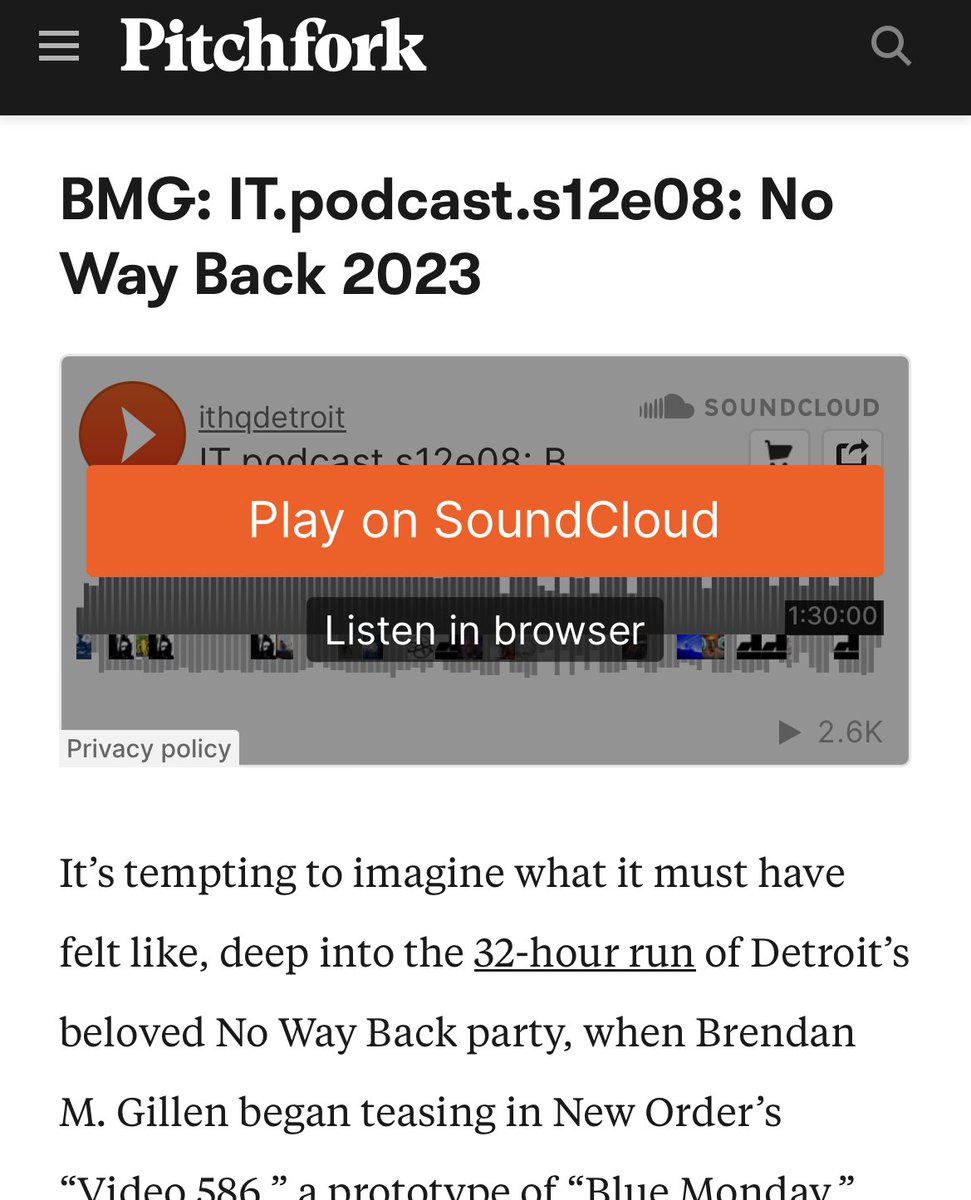 bbmmgg's tweet photo. My mix from No Way Back in May was selected by @pitchfork as one of their DJ mixes of the year. https://t.co/pNZCQE9Dkq https://t.co/DUHmkc6iS7