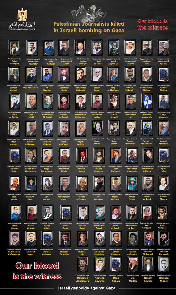 Israel murdered 86 Journalist in 2 months in Gaza
