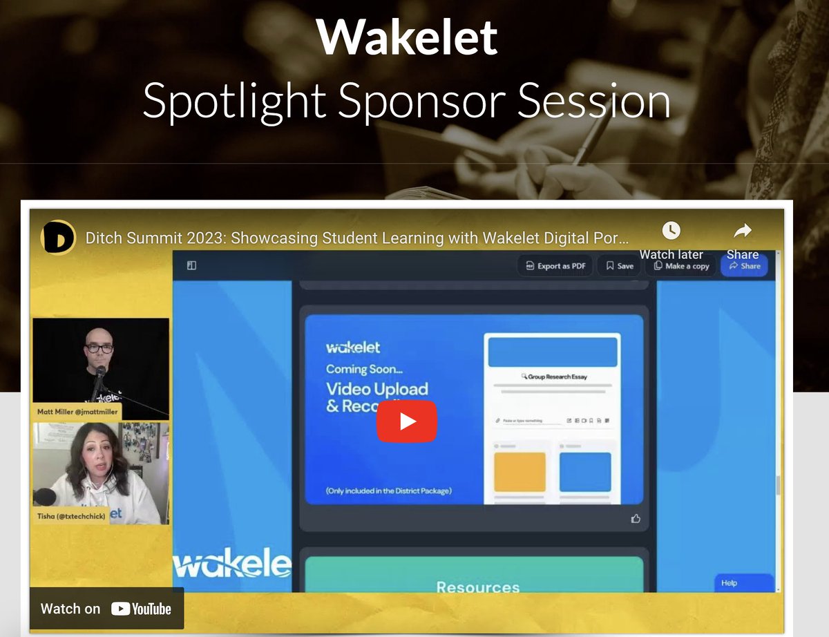I'm excited to check out today's second #DitchSummit session featuring the one and only @TxTechChick with @jmattmiller spreading that #WakeletWave for everyone to enjoy!