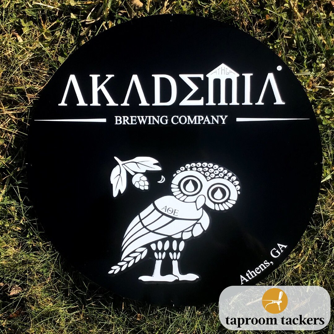 We’ve been making @AkademiaBC signs since 2020!
Thank you Akademia for ordering your tacker signs from taproomtackers.com

#taproomtackers #akademiabrewingcompany #tackersign #barsign #circlesign #customsign #aluminum #tacker #embossed #brewery #distillery #tavern #beer