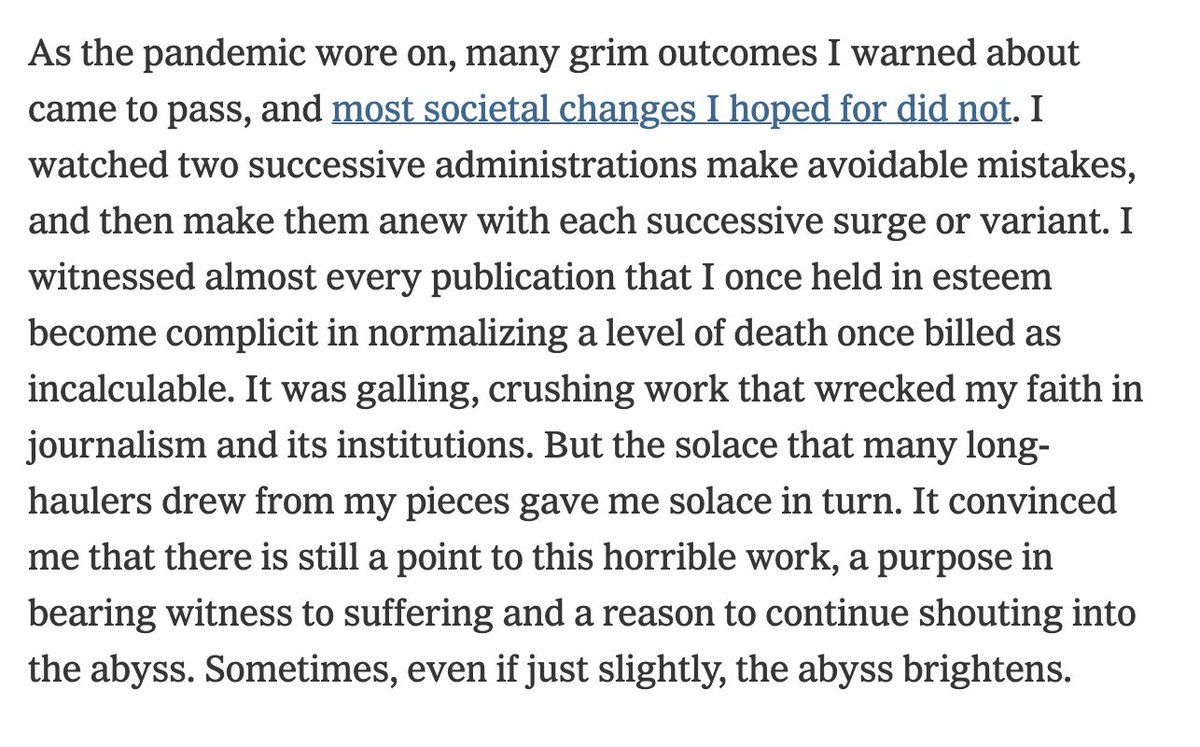 Tip toeing back onto here to post a gift link for Ed Yong's latest. 'Sometimes, even if just slightly, the abyss brightens.' nytimes.com/2023/12/11/opi…