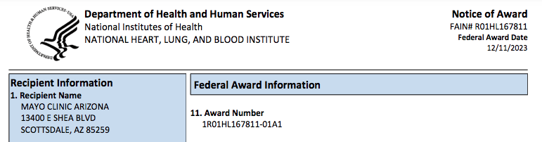 🎉Thrilled to share @judywawira & I just got our #NIH #R01 NOA from @nih_nhlbi to advance opportunistic screening for #ASCVD using multimodal #ArtificialIntelligence! Huge shoutout to our amazing team🙏💪@ImonBanerjee6 @HariTrivediMD @MayoClinic @MayoRadiologyAZ @EmoryUniversity