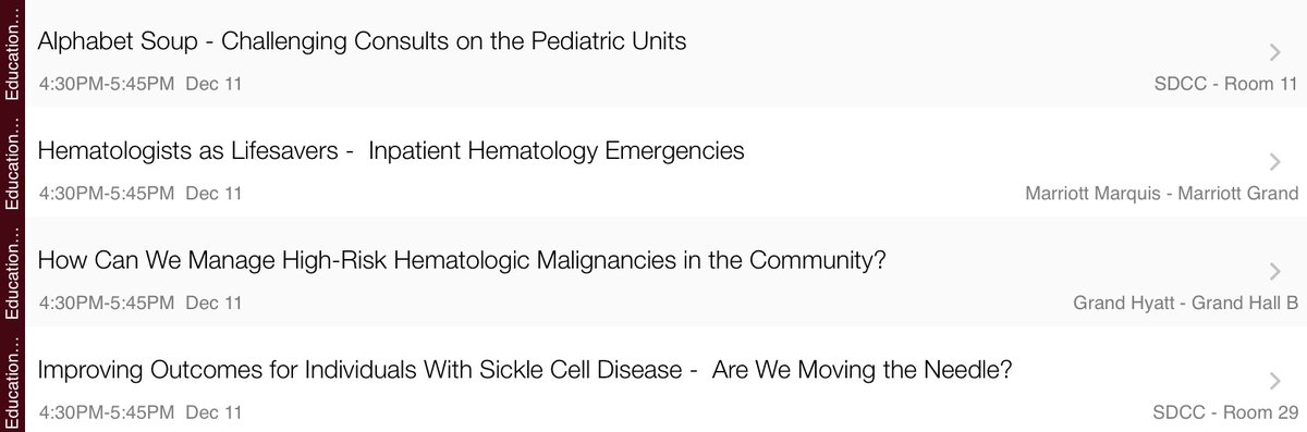 This afternoon ED sessions #ASH2023 @AmyDeZern take your pick—all sessions promise to be good!