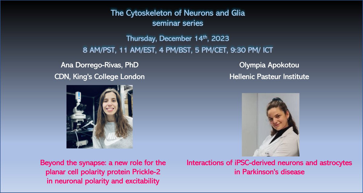 #nCyto is back for the last time this year. Join us this coming Thursday to hear Ana's and Olympia's science. @S_Bodakuntla @Meng2Fu @ShahrnazKemal @adorrego_r