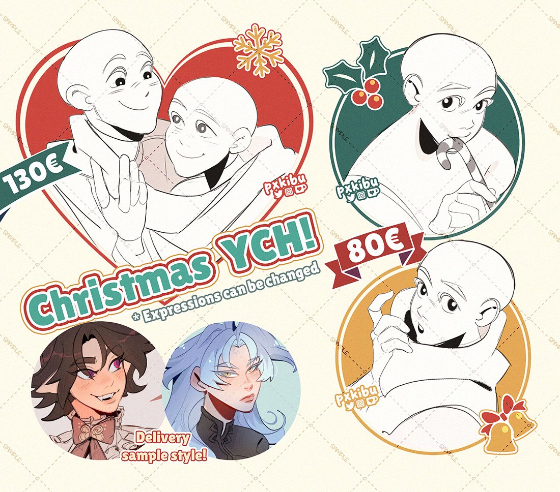 🌟 CHRISTMAS SALE! // RTs are appreciated! 🌟 Decided to do a lil' thing for christmas as well as give YCHs a go?🙈💕 Let's see how it goes! ➤ Contact via DM or Email, I'll drop the form below as well! ➤ More info in my carrd! Thank you!