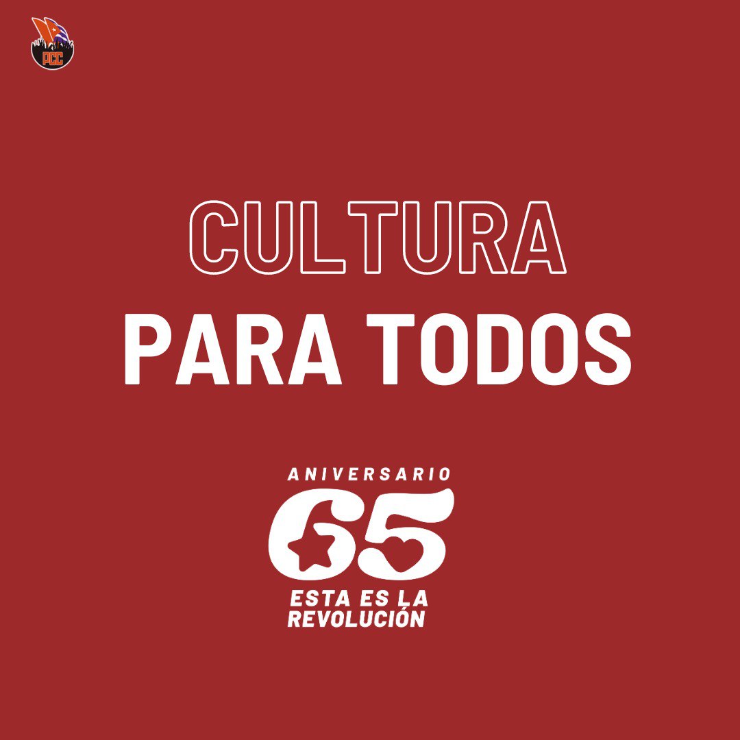En estos 65 años de Revolución ha sido una constante el desarrollo cultural de nuestro país.

Ponemos a su disposición una Galería de Imágenes sobre el tema.

#EstaEsLaRevolución 

📸pcc.cu/cultura-para-t…