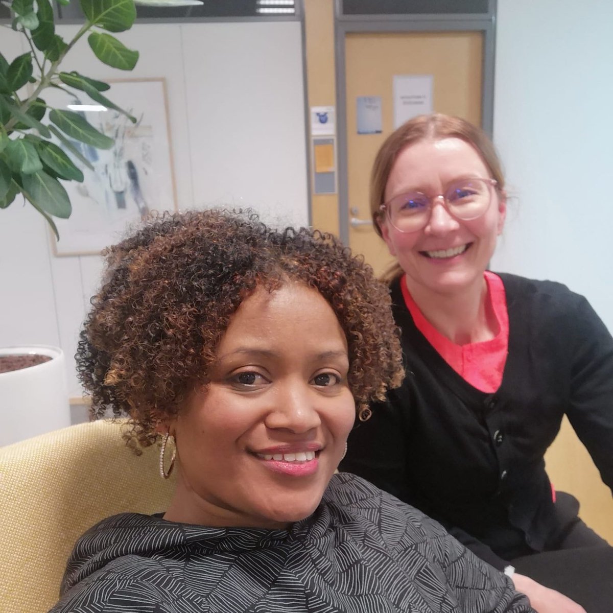 AycheshK's tweet photo. Had a great working session with my lovely colleague @MinnaMariaEr at @JAMK_fi  Lutakko campus! Collaborating with her on #DigitalRehabilitation assignments has been enjoyable and productive. Big thanks for the amazing team spirit and your thoughtfulness throughout the year!😍🙌 https://t.co/94Egxza1ni