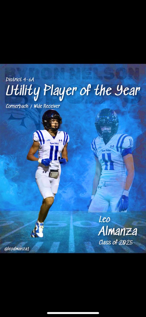 Leo Almanza Jr (@leoalmanza1) on Twitter photo Blessed to be named TX 4-6A Utility Player of the Year
<a href="/FlightSkillz/">Coach Flight</a> <a href="/coachcilumba/">Wallstreet Athletes /WSA BIGS /Wall Street 7v7</a> @BNHSFOOTBALL09 <a href="/coachwoodward/">Zach Woodward</a> Blessed to be named TX 4-6A Utility Player of the Year
<a href="/FlightSkillz/">Coach Flight</a> <a href="/coachcilumba/">Wallstreet Athletes /WSA BIGS /Wall Street 7v7</a> @BNHSFOOTBALL09 <a href="/coachwoodward/">Zach Woodward</a>