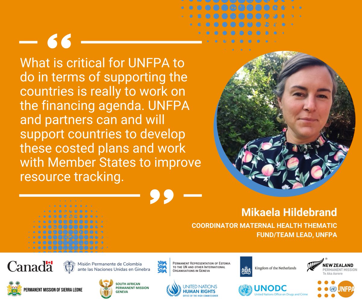 At the @UNFPA_Geneva global webinar series, Ms. Mikaela Hildebrand from @UNFPA emphasises the significance of UNFPA’s financing agenda to assist States in improving maternal and newborn healthcare in their countries. #16DaysOfActivism @Atayeshe