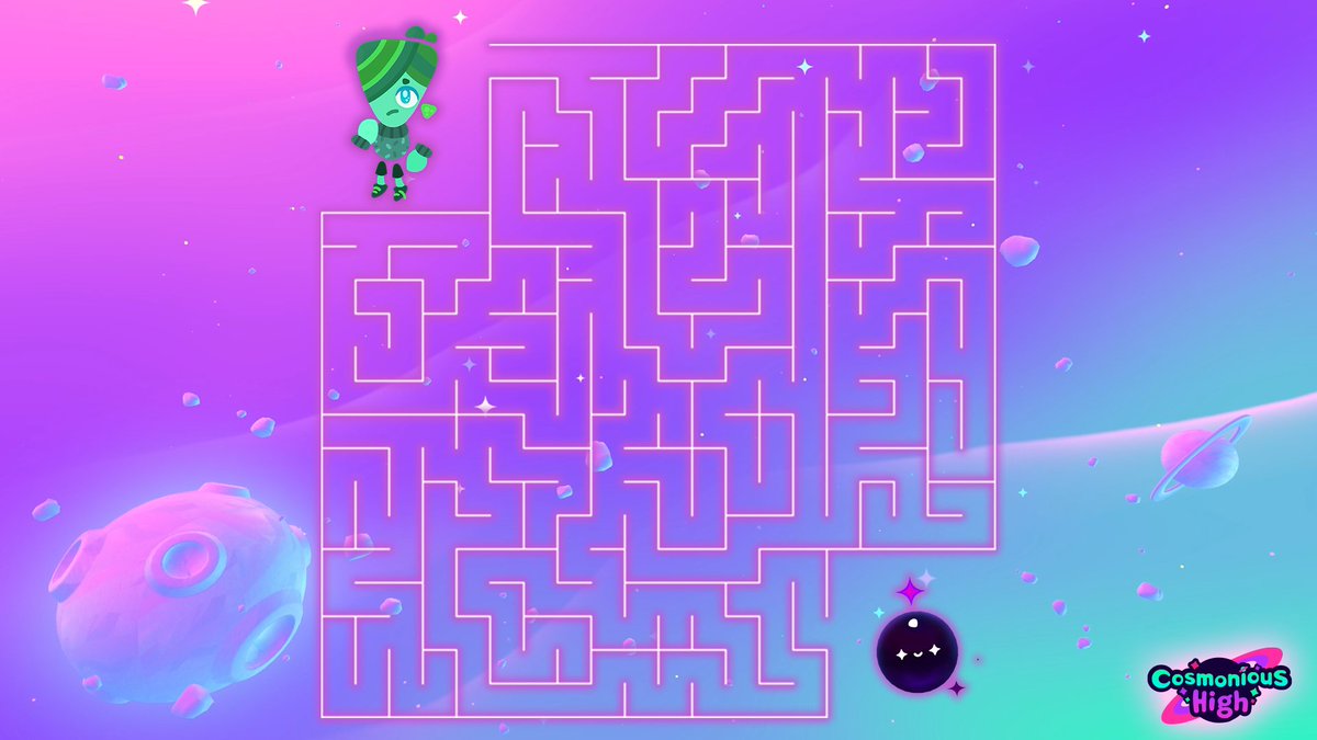 CosmoniousHigh's tweet image. 😱 Help needed 😱

Bleb is lost in the labyrinth. Navigate the maze to reunite them with Xip. Share your answer with us 💚

#CosmoniousHigh #puzzle #VR #gaming