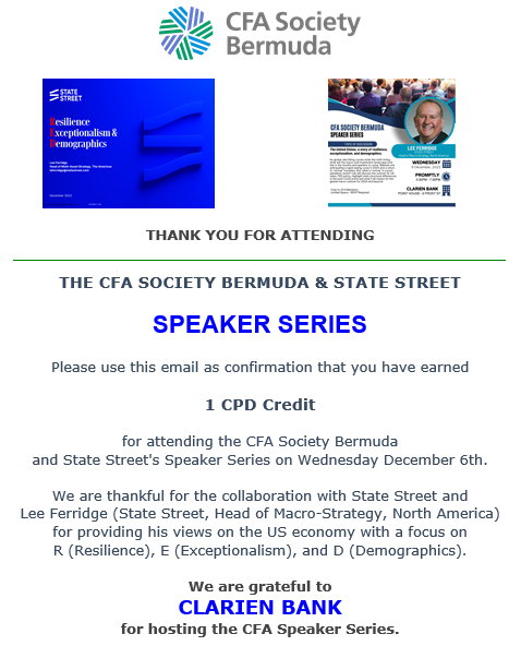 Thank you to all those who attended, and to our insightful keynote speaker. Be on the lookout for our next session in 2024. 📈📈#CFA