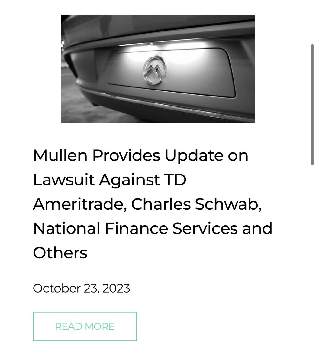 When $MULN announced this news Oct 23rd about the lawsuit with these brokers the stock ran from .2260 to .3599  

The very next day the stocks crashes and continues to crash for the next 25 + trading days and now is at .1251 down -65% 

Explanation? Anyone?